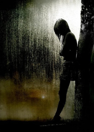 in the rain girl sad lost sadness