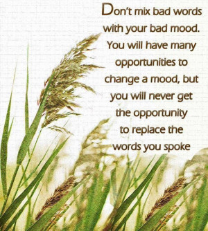 Don't mix bad words with your bad mood!
