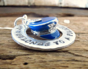 ... Police Officer” Police Hat Charm, Hero Cop Wife Girlfriend Gift Idea