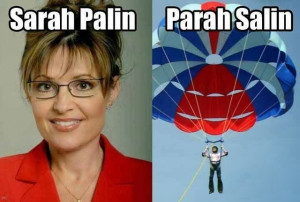 Sarah Palin Parasailing Pun Meme