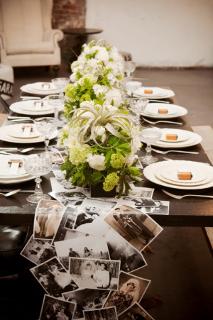 table decor: A a one-of-a kind table runner from black and white ...