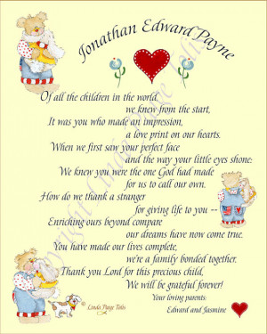 Adoption Poem Gift Personalized Boy or Girl Adoption Art Print by ...