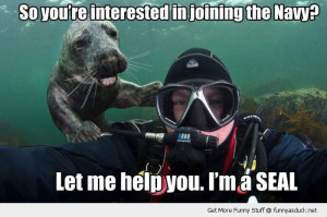 under water animal interested joining navy help you i'm seal funny ...