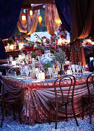 pops of color – table decoration ideas – gypsy inspired