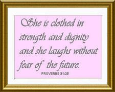 ... baby girl daughter christian Bible verse quote Proverbs 31:25