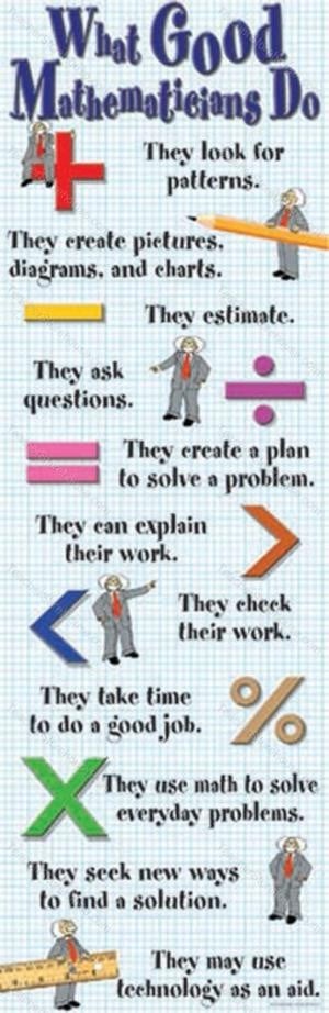 Great reminders for good mathematicians - great poster! Original link ...