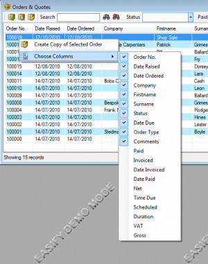 Note: You may not have permission to view all of the available columns ...