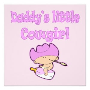 Cute Funny Girls Daddys Little Cowgirl Pink Photograph