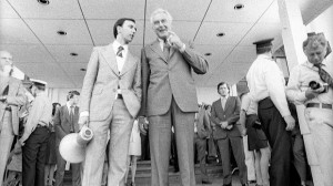 Paul Keating and Gough Whitlam on the steps of Parliament House before ...