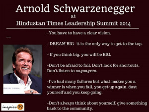 Leadership Summit, Arnold: The Only Way To Get To The Top