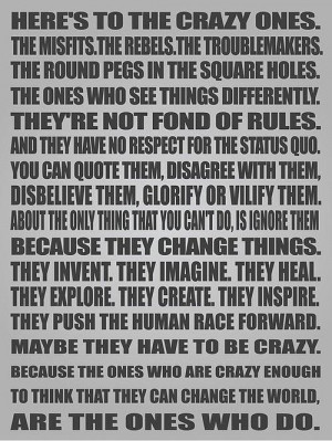 Crazy Ones - Steve Jobs Picture Quote