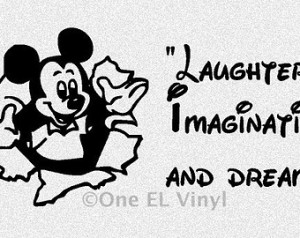 Walt Disney Mickey Mouse Laughter Timeless Wall Quote Vinyl