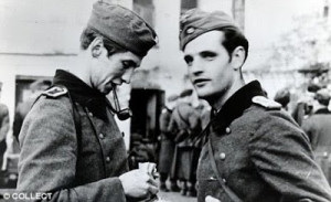 White Rose member Alexander Schmorell (left) with Hans Scholl (right)