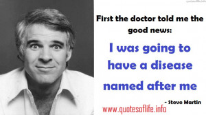 ... disease named after me Steve Martin funny and humorous picture quote