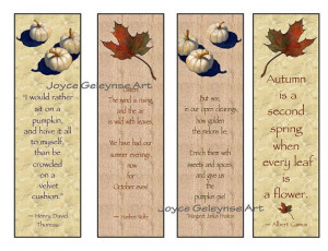 ... Printable Bookmarks, Fall, Pumpkins, Leaves, Autumn: Quotes via Etsy