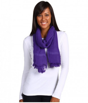 This is an amethyst fringed linen scarf from Love Quotes, a garment ...