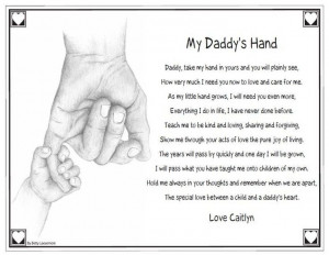 ... Personalized Daddy's Hand Poem Quote Saying Father's Day Plaque Gift