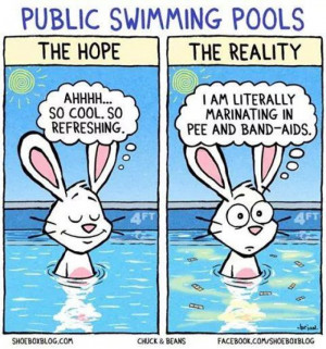Public swimming pools cartoon