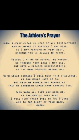 ... Prayer! Believe it or not i say this before every game lol