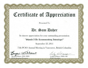 Certificate of Appreciation - PCSO 75th Annual Meeting