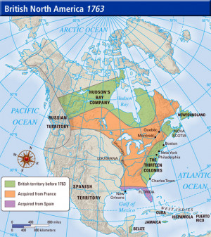 North America 1763 Map