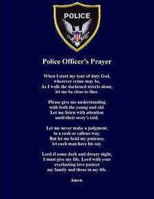 Police Officer Prayer Poem Wall or Room Print Policeman