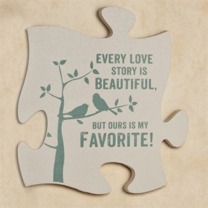 Every Love Story Quote Puzzle Piece Wall Art