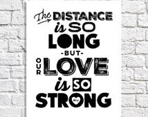 Long Distance Relationship Gift Lov e Quote Print Boyfriend Present ...