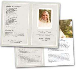 Funeral Program Template #5 Only $29