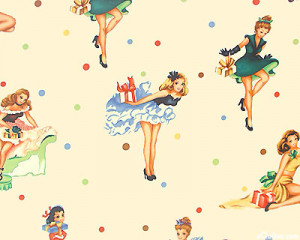 50s pin-up party girls Café CURTAINS ON SALE