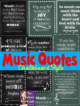 Music Quotes Posters Chalkboard Style