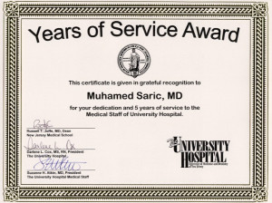 Five Year Service Award For Working At Umdnj New Jersey Medical ...