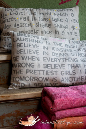 it was so much fun to write onto these linen pillow cases