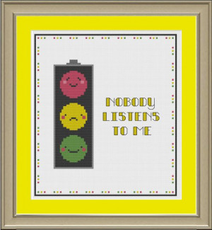 ... me: cute yellow traffic light cross-stitch pattern. $3.00, via Etsy