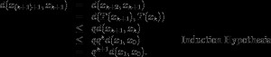 begin{array}{rclll}d(x_{(k + 1) + 1}, x_{k + 1}) & = &d(x_{k + 2}, x ...