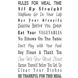 Rules for Meal time vinyl lettering wall sayings home art decor ...