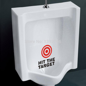 hit the target waterproof funny toilet sticker Bathroom wall ...