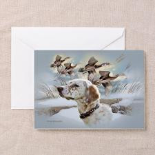 English Setter Winter Hunt Greeting Card for