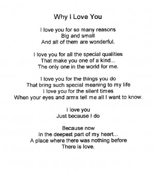 Why I Love You.... I love You for YOU!
