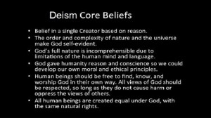 Belief in a single creator based on reason.
