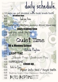 Daily routine (super nanny style)