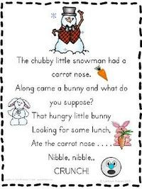 Chubby little snowman poem freebie - mini pocket chart word strips and ...