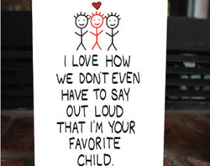 Funny Father's Day Card - Your favorite child, cute card for dad ...