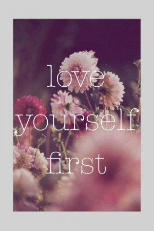 love floral, quote, quotes, yourself