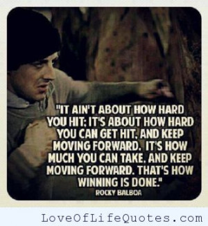 Rocky Balboa quote on getting up after you get knocked down