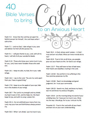 Anxiety Quotes Bible 40 bible verses to calm an