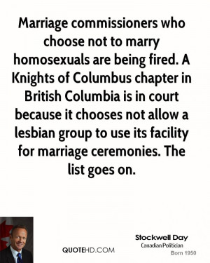 commissioners who choose not to marry homosexuals are being fired ...