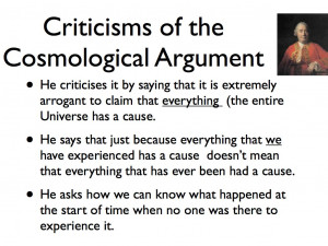 ... the Cosmological Argument. This will all be very useful for revision