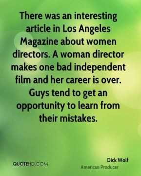 There was an interesting article in Los Angeles Magazine about women ...