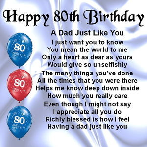 Personalised Coaster - Dad Poem - 80th Birthday + FREE GIFT BOX